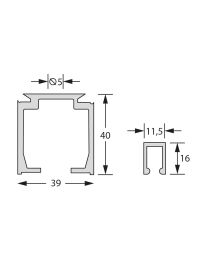 Loopprofiel 120 kg L 6m AM0.208.600 (Aluminium)