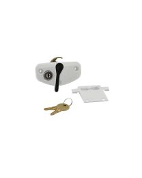 Veiligheids schuifraamslot met sleutel incl. slotplaat (Wit)