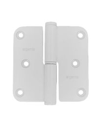 Paumel met A.H. 80 x 80 mm (Inox wit mat 9010)